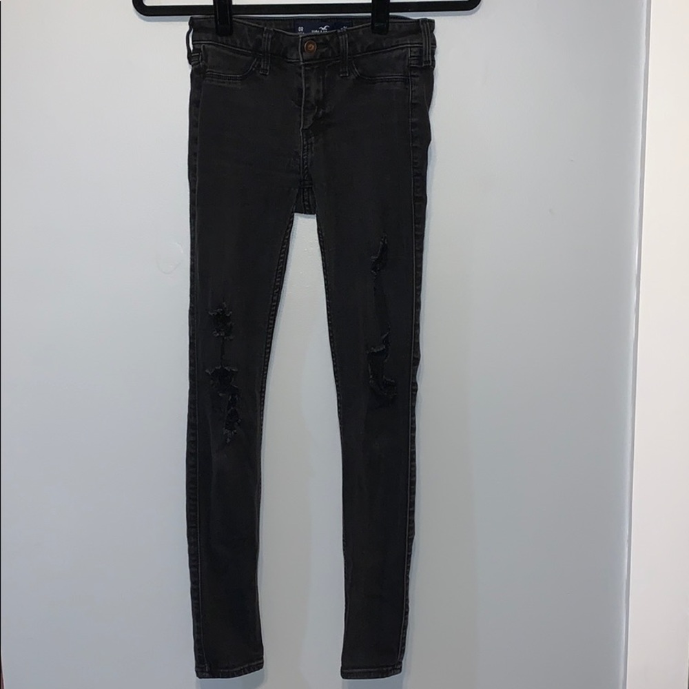 Black ripped Hollister jeans